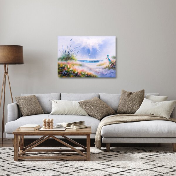 Obraz na szkle - Romantyczna plaża, obraz olejny (70x50 cm)