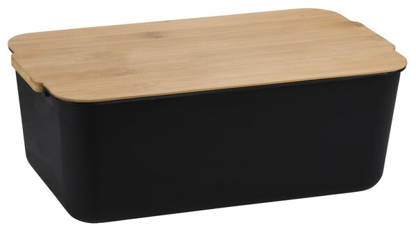 Chlebak z deską, 31 x 18,5 x 12,5 cm, czarny KESPER 58450
