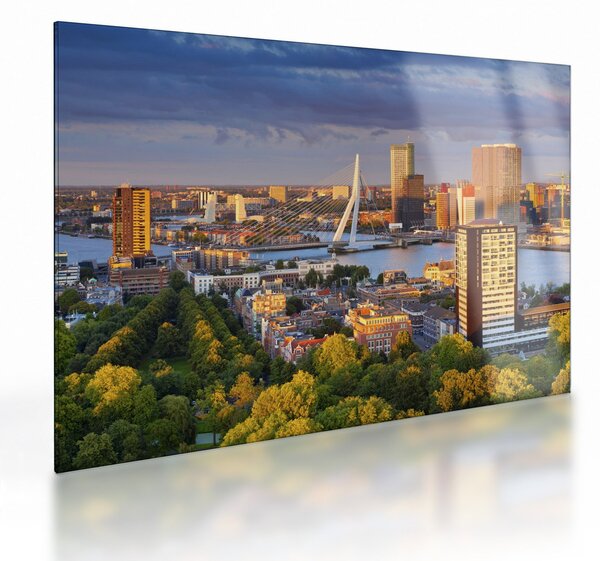 Obraz na szkle - Panorama Rotterdamu, Holandia (70x50 cm)
