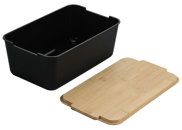 Chlebak z deską, 31 x 18,5 x 12,5 cm, czarny KESPER 58450