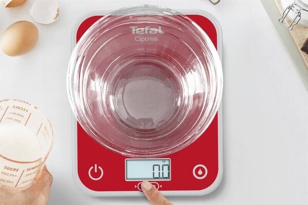 Optiss Waga kuchenna cyfrowa, szkło, czerwona TEFAL BC50U3V0