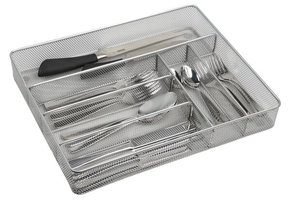 Organizer na sztućce, 6 przegródek, 37 x 30,5 x 5,5 cm, metalowy KESPER 90183