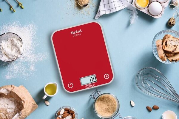 Optiss Waga kuchenna cyfrowa, szkło, czerwona TEFAL BC50U3V0