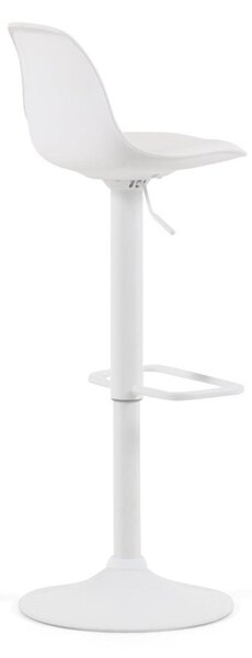 Hoker z regulowaną wysokością z imitacji skóry w matowym białym kolorze (wysokość siedziska 60 cm) Orlando-T – Kave Home