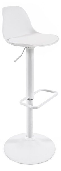 Hoker z regulowaną wysokością z imitacji skóry w matowym białym kolorze (wysokość siedziska 60 cm) Orlando-T – Kave Home