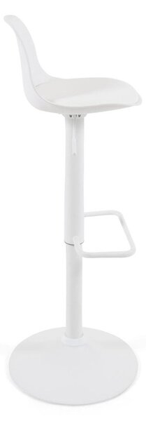 Hoker z regulowaną wysokością z imitacji skóry w matowym białym kolorze (wysokość siedziska 60 cm) Orlando-T – Kave Home