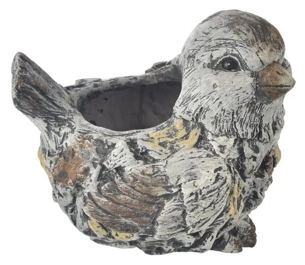 Ebi Doniczka ptaszek 30 x 22 x 26 cm, ceramika, wzór kamień INDECOR X14125