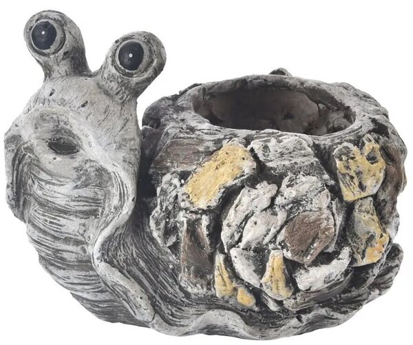 Ebi Doniczka ślimak 30 x 23 x 23 cm, ceramika, wzór kamienia INDECOR X14121