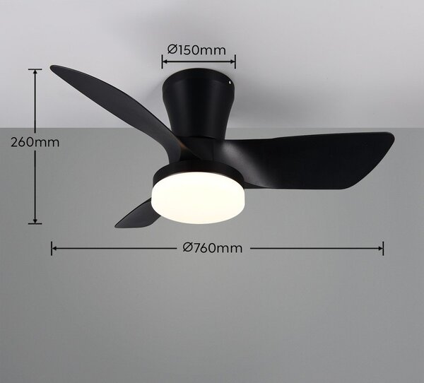 Czarna lampa sufitowa LED Randers – Reality