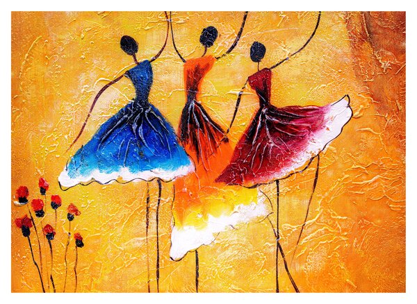 Obraz na szkle - Obraz na szkle olejny, baletki (70x50 cm)