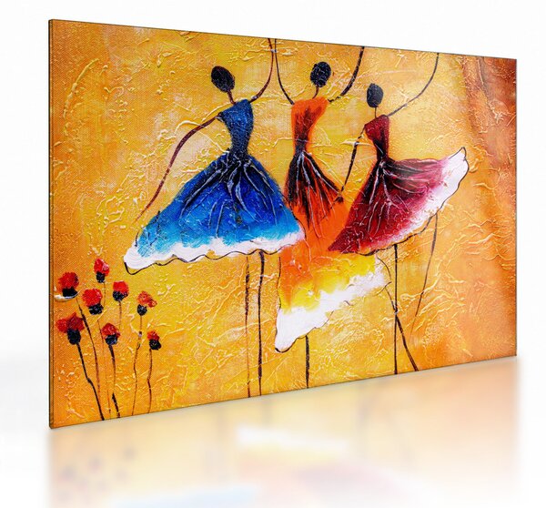 Obraz na szkle - Obraz na szkle olejny, baletki (70x50 cm)