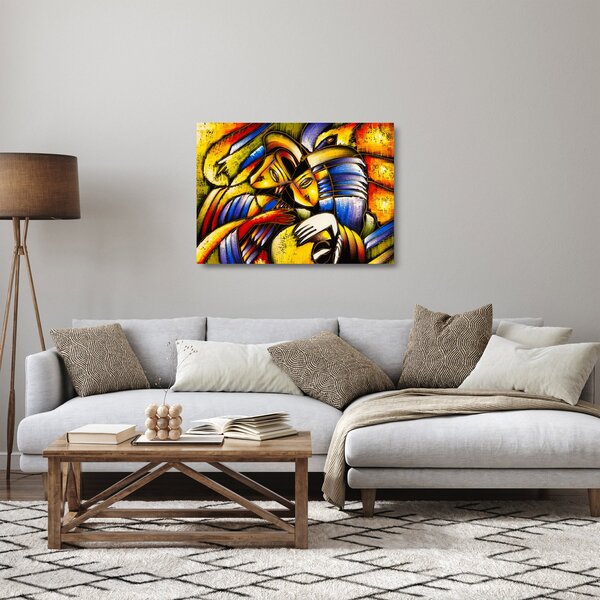 Obraz na szkle - Obraz na szkle olejny, kochankowie (70x50 cm)