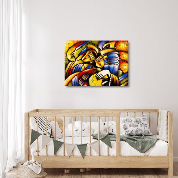 Obraz na szkle - Obraz na szkle olejny, kochankowie (70x50 cm)