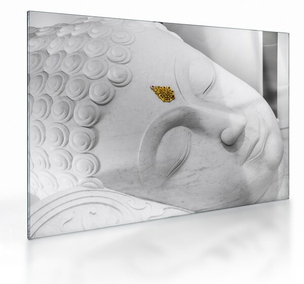Obraz na szkle - Biały Budda (70x50 cm)