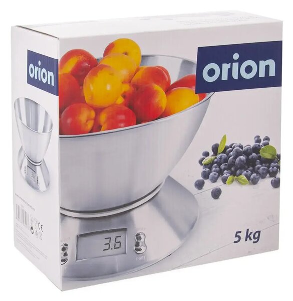 Waga kuchenna cyfrowa z miską, stalowa nierdzewna ORION 130572