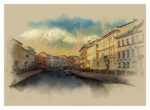 Obraz na szkle - Rzeka Mojka, Sankt Petersburg, Rosja (70x50 cm)