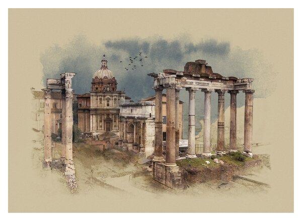 Obraz na szkle - Forum Romanum, Rzym, Włochy (70x50 cm)