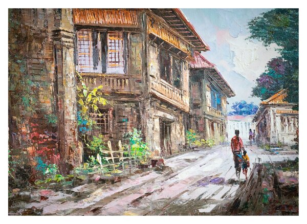 Obraz na szkle filipińskiej wioski, Azja (70x50 cm)