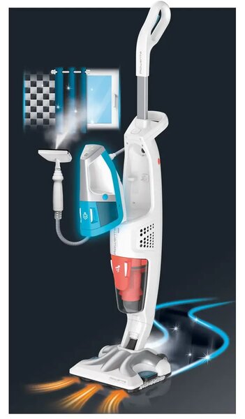 Clean & Steam Multi parowy odkurzacz z funkcją czyszczenia parą, biały, ROWENTA RY8544WH