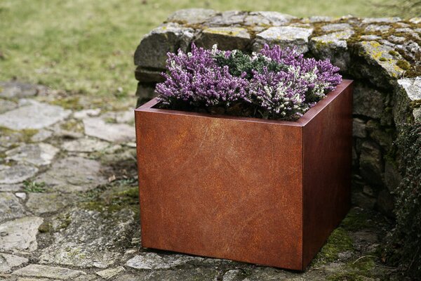 Cube Donica ogrodowa 60 x 60 x 50 cm, corten CORGARDEN 1001