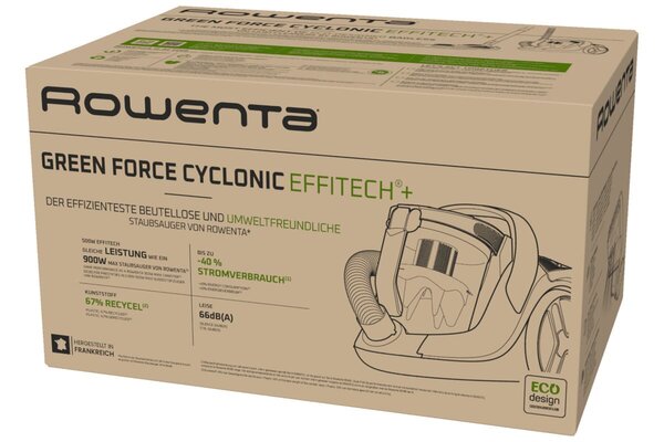 Green Force Cyclonic Effitech®+ Animal Odkurzacz bezworkowy, czarny ROWENTA RO7C66EA