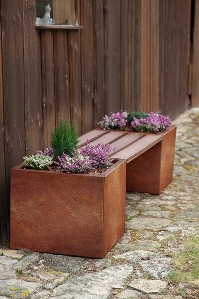 Cube Donica ogrodowa 60 x 60 x 50 cm, corten CORGARDEN 1001