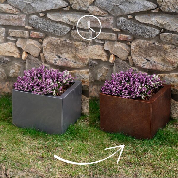 Cube Donica ogrodowa 40 x 40 x 30 cm, corten CORGARDEN 1002