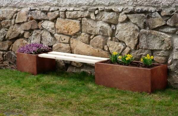Line Donica ogrodowa 40 x 90 x 30 cm, corten CORGARDEN 1005