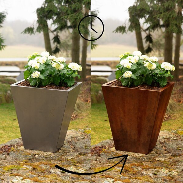 Cono Donica ogrodowa 70 x 70 x 80 cm, corten CORGARDEN 1004