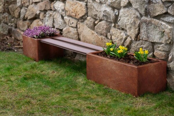 Line Donica ogrodowa 40 x 120 x 30 cm, corten CORGARDEN 1006