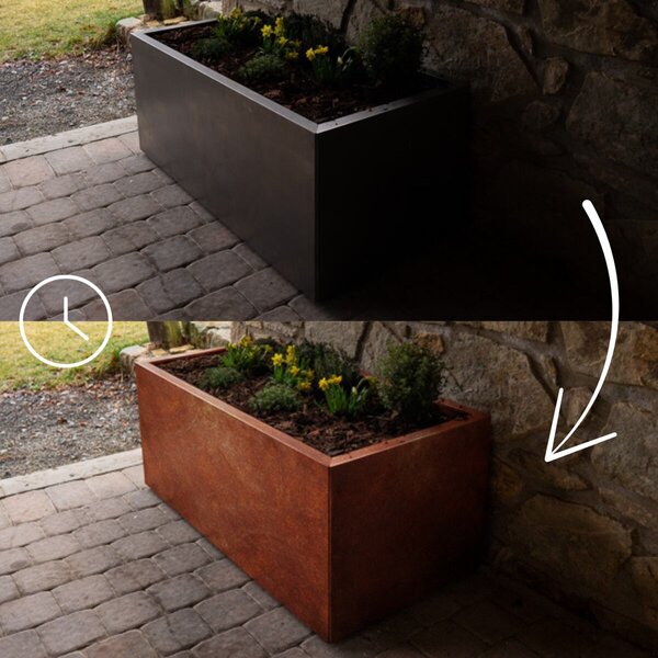 Line Donica ogrodowa 60 x 120 x 50 cm, corten CORGARDEN 1007