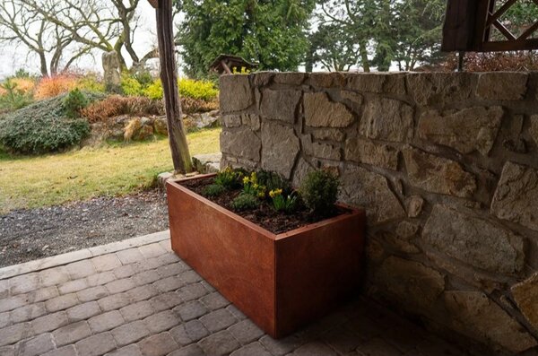 Line Donica ogrodowa 60 x 120 x 50 cm, corten CORGARDEN 1007