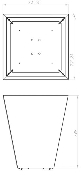 Cono Donica ogrodowa 70 x 70 x 80 cm, corten CORGARDEN 1004