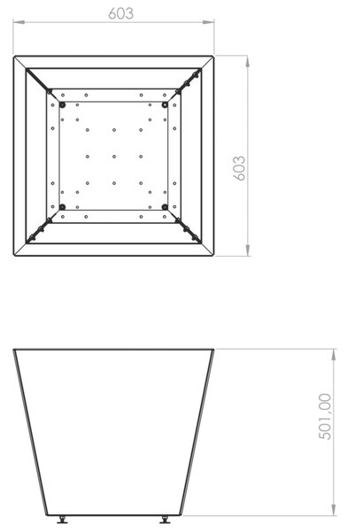 Cono Donica ogrodowa 60 x 60 x 50 cm, corten CORGARDEN 1003