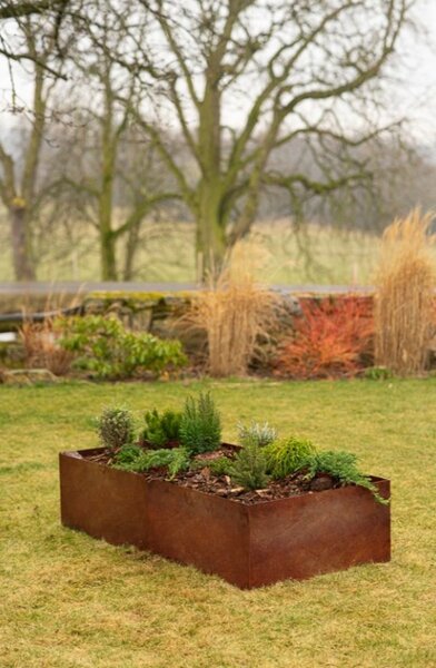 Vivo Podwyższona grządka 148 x 148 x 36 cm, corten CORGARDEN 1013