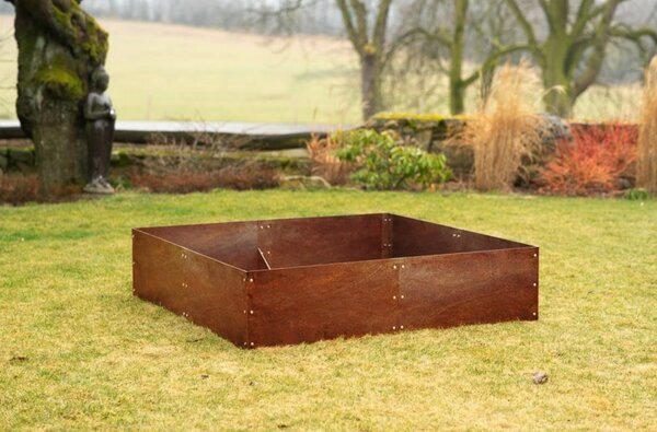 Vivo Podwyższona grządka 148 x 148 x 36 cm, corten CORGARDEN 1013