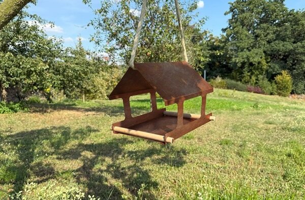 Nido karmnik dla ptaków 30 x 25 x 23 cm, corten CORGARDEN 1039