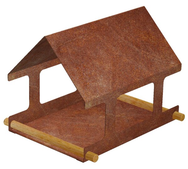 Nido karmnik dla ptaków 30 x 25 x 23 cm, corten CORGARDEN 1039
