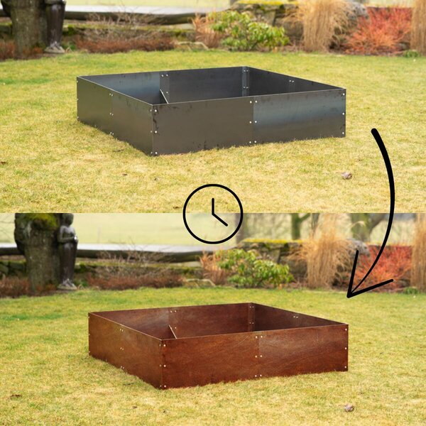 Vivo Podwyższona grządka 148 x 148 x 36 cm, corten CORGARDEN 1013