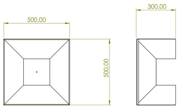 Fokus Palenisko ogrodowe 50 × 50 × 30 cm, corten CORGARDEN 1016