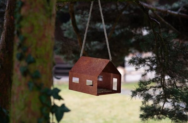 Casa Karmnik dla ptaków 30 x 21 x 23 cm, corten CORGARDEN 1040