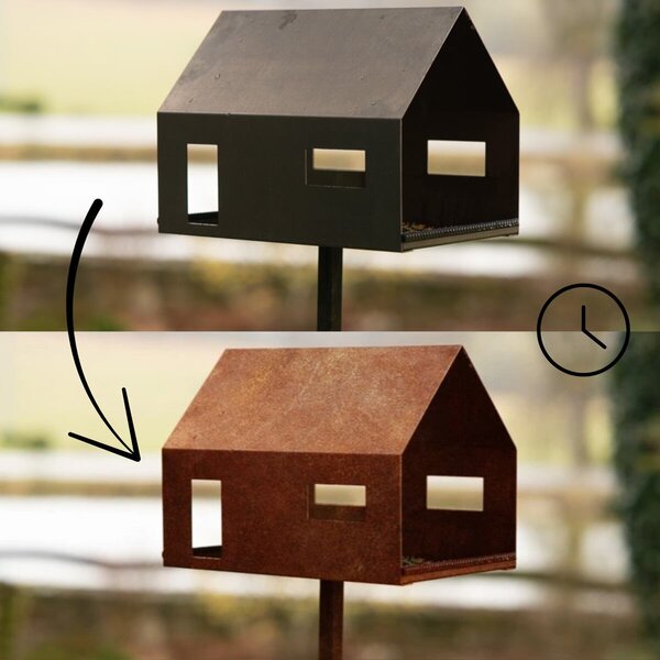 Casa Karmnik dla ptaków 30 x 21 x 23 cm, corten CORGARDEN 1040