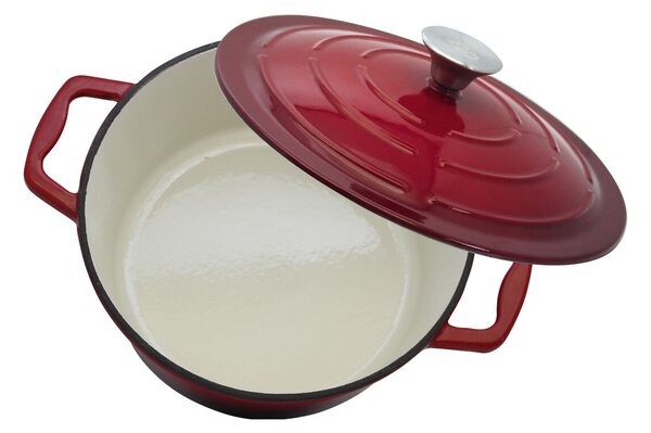Garnek z pokrywką Ø 26 cm, żeliwny, czerwony ELO 30626