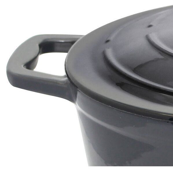 Garnek z pokrywką Ø 26 cm, żeliwny, szary ELO 33626