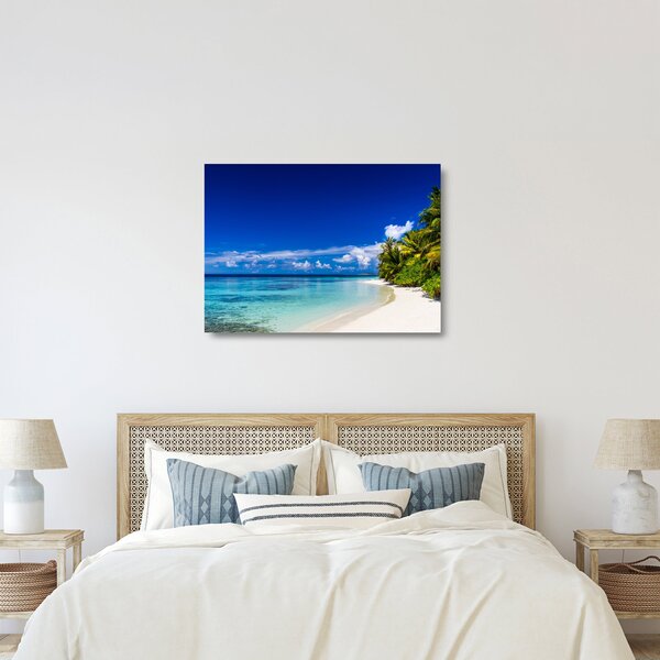 Obraz na szkle tropikalnej plaży (70x50 cm)