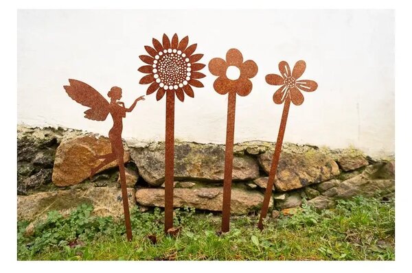 Ozdoba ogrodowa słonecznik 70 x 20 cm, corten CORGARDEN 1052