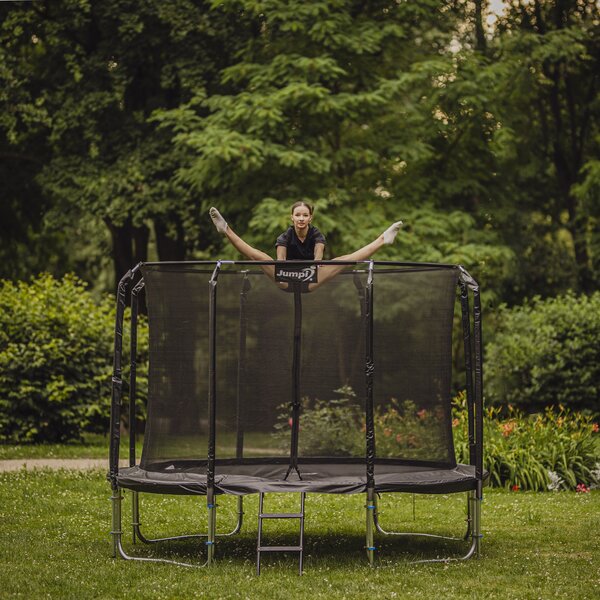 Trampolina Ogrodowa Jumpi 312cm/10FT Maxy Comfort Czarna Z Wewnętrzną Siatką