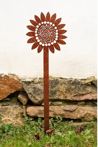 Ozdoba ogrodowa słonecznik 70 x 20 cm, corten CORGARDEN 1052