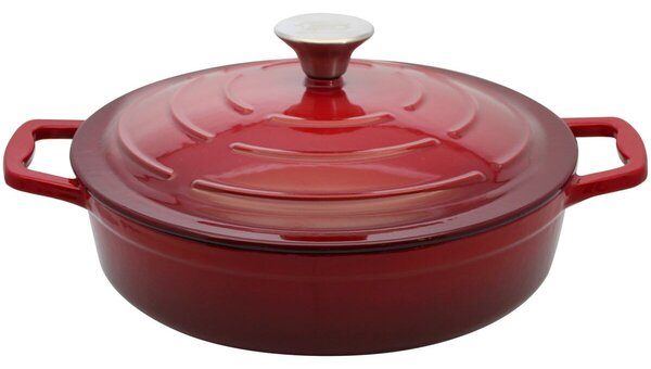 Rondel z pokrywką Ø 28 cm, żeliwny, czerwony ELO 30828