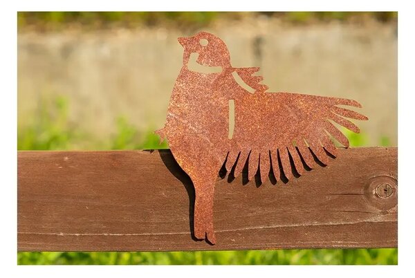 Ozdoba ogrodowa wróbel 2, 15 x 16 cm, corten CORGARDEN 1058